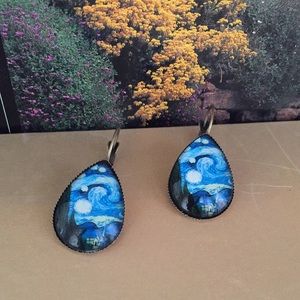 🍏50% OFF/3+...Van Gogh "The Starry Night" Teardrop Earrings